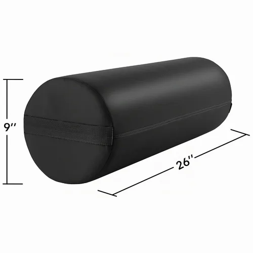 Vista 3 de Saloniture Almohadilla Cilíndrica Jumbo Redonda para Mesa de Masaje - 26 x 9 Pulgadas - Negro