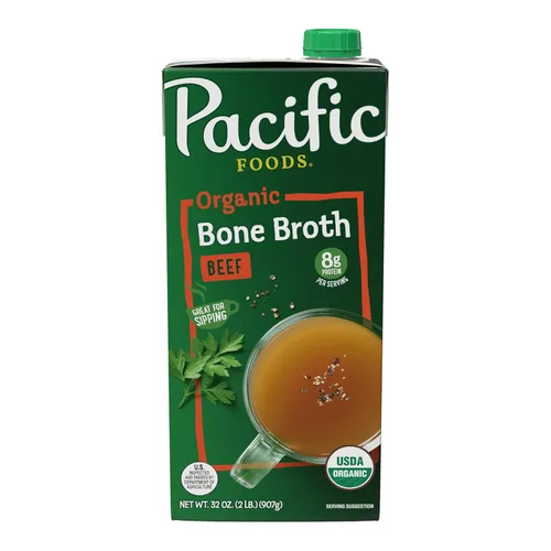 Vista 10 de Pacific Foods Caldo orgánico de huesos de res, 32 onzas, paquete de 12