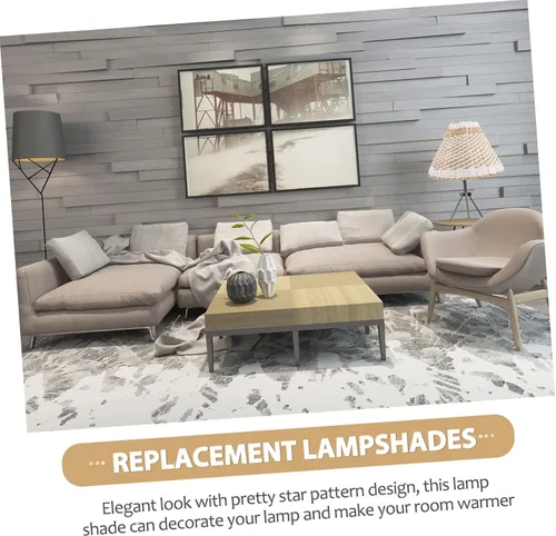 Vista 2 de LIFKOME Pantalla tejida para lámparas de pie de mesa, cubierta de luz de tejido retro, pantalla decorativa para sala de estar, dormitorio, estudio