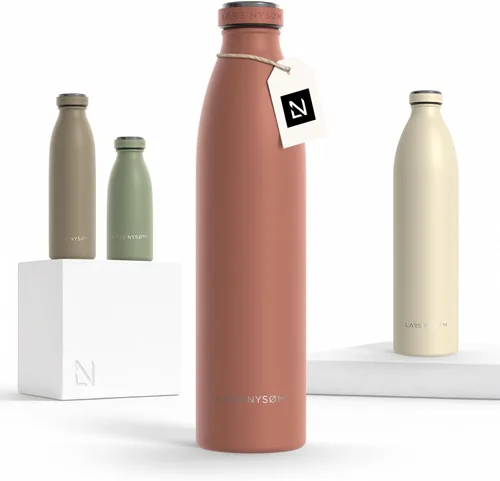 Vista 87 de LARS NYSØM Botella de agua aislada de acero inoxidable de 12 onzas, 17 onzas, 25 onzas, 34 onzas, 51 onzas, frasco térmico aislado para bebidas