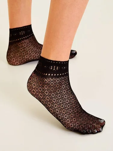 Vista 4 de Verdusa Calcetines transparentes de malla transparente al tobillo para mujer