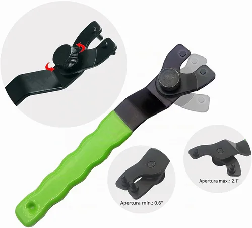 Vista 3 de Varilla de conexión de eje de extensión de amoladora angular de 5/8 "-11 con amoladora ajustable llave inglesa brida Kit de tuerca de brida