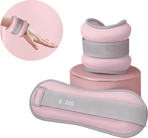 Vista 2 de 1 par de pesas ajustables de muñeca para hombres y mujeres de 0.66 libras, para yoga, caminar, aeróbicos, ejercicio de baile y otros ejercicios