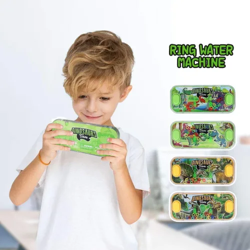 Vista 6 de SevenQ - Juegos de agua portátiles, 4 paquetes, tema de dinosaurios, juego de lanzamiento de anillos de agua, juguete acuático, juego de anillos