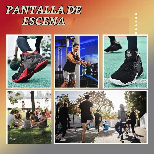 Vista 6 de CJSPORX Zapatos de baloncesto para hombre, transpirables, antideslizantes, para correr