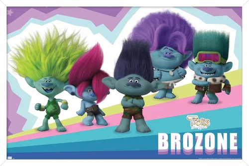 Vista 13 de Trends International Trolls: Band Together - Póster de pared de brozone, 22.4 pulgadas de largo x 14.7 pulgadas, versión enmarcada en madera