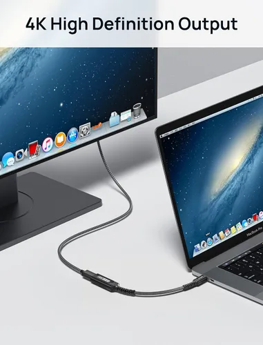 Vista 2 de JSAUX - Adaptador USB C a HDMI, adaptador 4K USB tipo C a HDMI hembra [para Thunderbolt 3] compatible con iPhone 15 Pro Max/15 Plus, MacBook