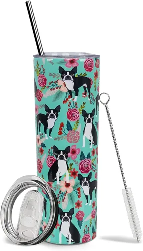 Vista 28 de Dachshund - Vaso de viaje aislado de acero inoxidable de 20 onzas con asa y pajilla, regalo para mujer, para el Día de la Madre, a prueba de fugas