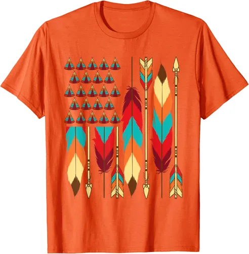 Vista 72 de Native American Bandera - Camiseta de veteranos indígenas del Mes del Orgullo, Negro, S