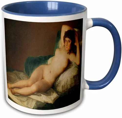 Vista 9 de 3dRose The Naked Maja by Francisco Goya - Taza de 11 onzas, color negro