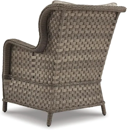 Vista 4 de Signature Design by Ashley Clear Ridge - Sillón acolchado de mimbre tejido a mano para exteriores, 2 unidades, marrón claro