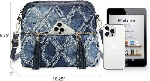 Vista 4 de Dasein - Bolso de hombro para mujer con cremallera y múltiples bolsillos
