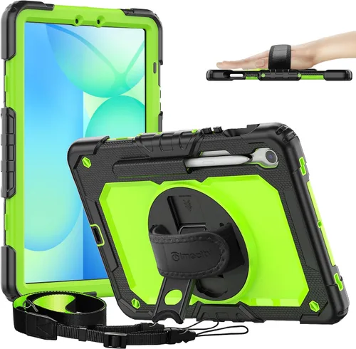 Vista 14 de Timecity - Funda protectora resistente para Samsung Galaxy Tab S10 Lite, S10 FE, S9 FE 5G, S9, 10.9 y 11 pulgadas, con protector de pantalla, Negro
