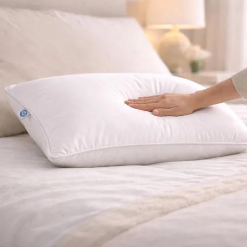 Vista 3 de Continental Bedding Almohada de plumón de ganso siberiano 800 relleno de plumón de ganso blanco, 400 hilos, 100% algodón, suave, media firme
