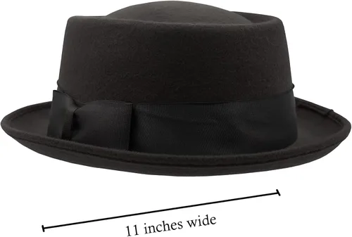 Vista 3 de Nicky Bigs Novelties Sombrero de cerdo para adultos, sombrero de cerdo de fieltro, casual, para navegante, gángster, accesorio de disfraz
