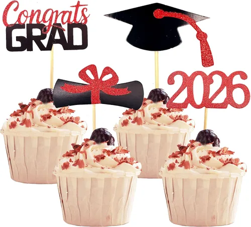 Vista 10 de YuBoBo 2019 - Decoración para magdalenas, decoración para las magdalenas de la fiesta de graduación, año 2019, juego de 48 piezas, 48 pizas