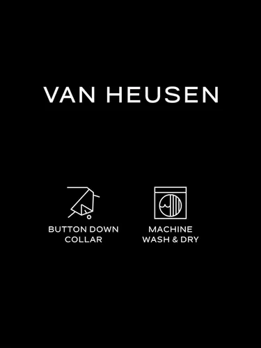 Vista 5 de Van Heusen Camisa de vestir para hombre de ajuste regular Oxford sólido
