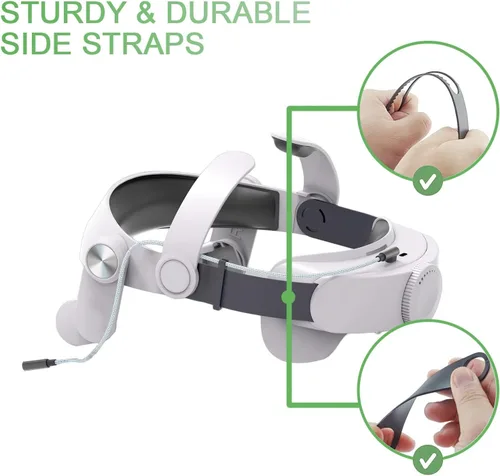 Vista 6 de Head Straps for Oculus Quest 2 with T2 Power Magnetic Connection Adjustable Elite Strap Replacement for VR Headset Enhanced Support and Reduce