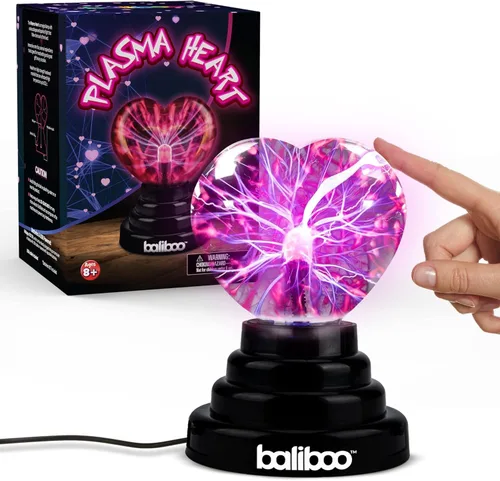 Vista 10 de BALIBOO Lámpara de bola de plasma mini de 7,6 cm – Globo de rayos activado por toque – Lámpara de globo de plasma USB y a pilas – Bola