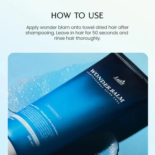 Vista 3 de LA'DOR Wonder Balm 6.8 fl oz Tratamiento Capilar Acondicionador Hidratante Proteína Seda Nutre Intensamente los Rizos con Sustancias Irreemplazables