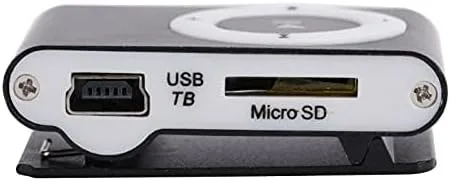 Vista 6 de Mxzzand Reproductor de música portátil MP3 Mini MP3 Reproductor de clip trasero duradero con tarjeta de memoria y cable (negro)