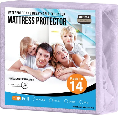 Vista 28 de Utopia Bedding – Protector impermeable de colchón tamaño individual, funda de colchón de terry premium de 200 GSM, transpirable, estilo ajustado