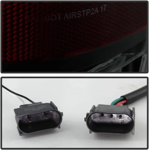Vista 4 de ACANII - Para Ford F150 Styleside Pickup 2004-2008, carcasa negra, lente ahumada, luces traseras de tubo LED, lámparas de freno izquierda+derecha