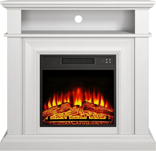 Vista 3 de FESTIVITY Mantel independiente de 36 pulgadas con inserto de chimenea eléctrica de 18 pulgadas para sala de estar y dormitorio, efecto realista