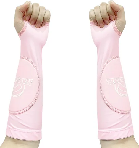 Vista 7 de Equipo de protección de voleibol, 1 par de mangas elásticas negras con almohadillas de látex para deportes