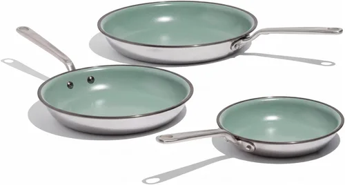Vista 25 de Made In Utensilios de cocina CeramiClad 2.0 - Sartén antiadherente de 10 pulgadas (mango inoxidable), revestimiento de acero inoxidable de 5 capas
