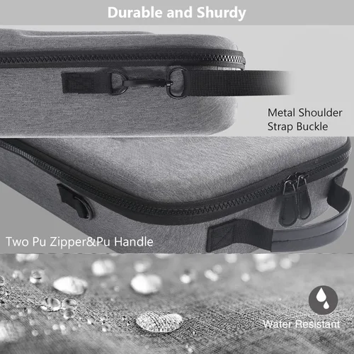 Vista 6 de Funda para Oculus Quest 2 Bolsa de viaje rígida para Oculus Quest 2 Bolsa de almacenamiento impermeable para Oculus Quest 2 con correa Elite