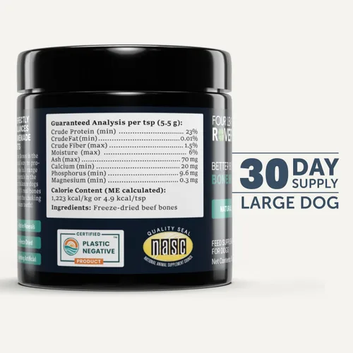 Vista 8 de Four Leaf Rover Better Bones Harina de Hueso para Perros - Suplemento de Calcio para Perros para Articulaciones, Dientes y Huesos Saludables