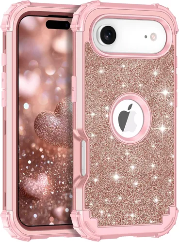 Vista 30 de LONTECT Funda para iPhone 15 Plus con purpurina brillante 3 en 1, a prueba de golpes, resistente, híbrida, resistente, funda protectora de alto