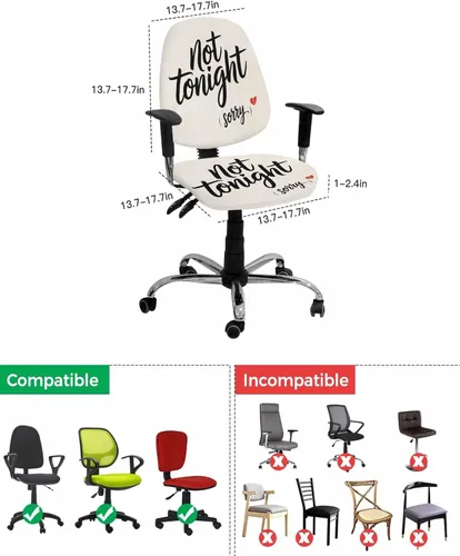 Vista 3 de Funda elástica para silla de oficina para el día de San Valentín, funda de asiento para silla de computadora, funda para respaldo, diseño de corazón