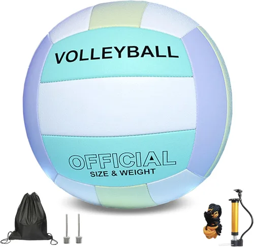 Vista 9 de ZLY Balones de voleibol, tamaño oficial 5 para interiores y exteriores, pelotas de voleibol suaves al tacto para playa, juego de entrenamiento