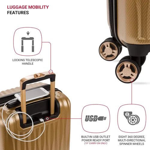 Vista 2 de SWISSGEAR 7272 - Maleta rígida y expandible con ruedas giratorias