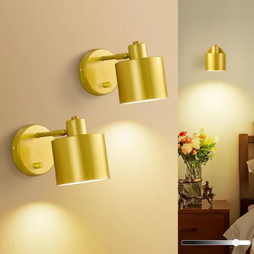Vista 11 de LIGHTESS Aplique de pared con interruptor, apliques de pared de granja con atenuador de encendido y apagado, luces de pared industriales negras