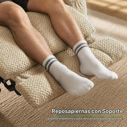 Vista 7 de MCombo Zero Gravity Silla Reclinable Eléctrica con Masaje de Calor y Vibración, Silla Reclinable con Puertos USB y Tipo C, Portavasos para Sala