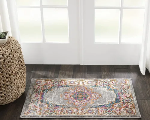Vista 43 de Nourison Passion Alfombra marfil/negro, de 2 pies 2 pulgadas x 10 pies, fácil de limpiar, no desprende pelo, para habitación, sala, comedor, cocina