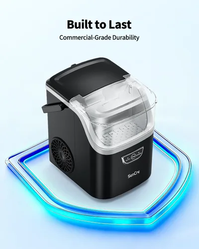 Vista 6 de Máquina de hielo Nugget con asa, máquina de hielo de encimera de 40 libras/día lista en 5 minutos, hielo sónico suave, máquina de hielo de limpieza