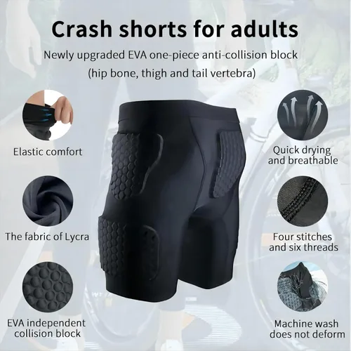Vista 3 de Pantalones cortos de compresión acolchados, faja de fútbol acolchada para cadera y fútbol para hombres, protector de muslos para baloncesto