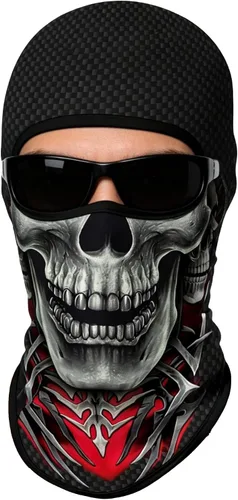 Vista 3 de Pasamontañas 3D, máscara de cara completa, resistente al viento, máscara de esquí con calavera táctica para motocicleta, ciclismo, Halloween