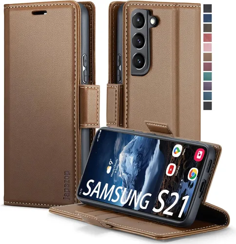Vista 24 de Funda tipo cartera para Samsung Galaxy S21 5G con bloqueo RFID, color negro