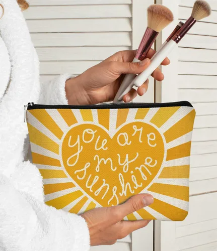 Vista 2 de Bolsa de maquillaje You are My Sunshine Gifts – Regalo inspirador para mujeres, hija, profesora o ocasión de agradecimiento, Sunshine 1, Casual
