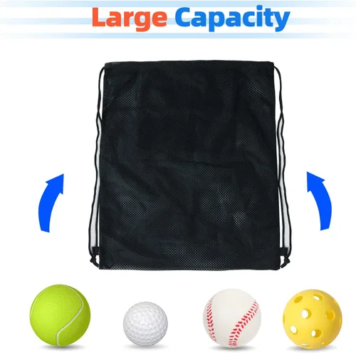 Vista 26 de GSE Games & Sports Expert Bolsa de malla con cordón para béisbol, pelotas de pickleball, pelotas de golf, gimnasio, equipo de natación, lavandería