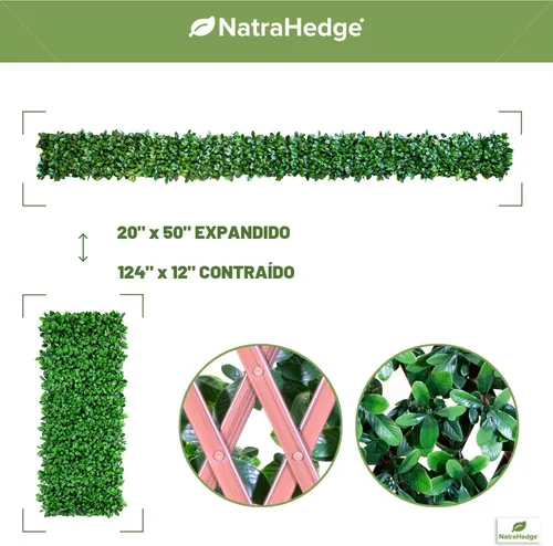 Vista 8 de NatraHedge Pantalla de valla de privacidad de celosía extensible de hoja de laurel inglés artificial Laurel Leaf