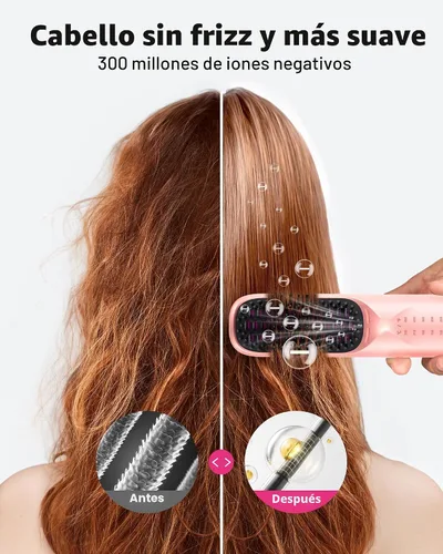 Vista 5 de Bopcal Cordless Hair Straightener Brush, 10000mAh Ionic Heated Comb, 6 Temp