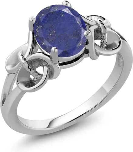 Vista 125 de Gem Stone King Anillo de compromiso ovalado con piedra natal para mujer, plata de ley 925, ovalado de 0.354 x 0.276 in, anillo de compromiso