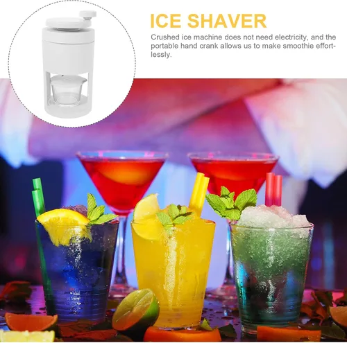 Vista 8 de VALICLUD Manual Crushed Ice Machine with Detachable Ice Mold for Home Use Suitable for Slushies and Snow Cones White 27×15×13.6cm