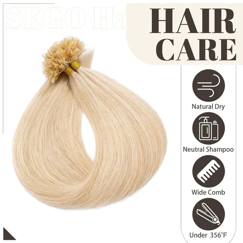 Vista 242 de SEGO Extensiones de cabello humano con micro cuentas, extensiones de cabello humano con micro bucle, lacio, natural, fusión fría, 1.76 oz/paquete